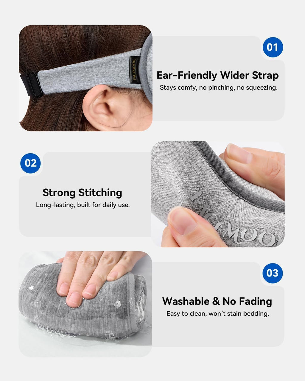 Weighted Eye Mask for Sleeping - Blackout Sleep Mask for Women Men,  Lash Extension Eye Covers, Memory Foam, 3D Contoured, Airplane Travel Essentials, Blindfold for Meditation(Gray)